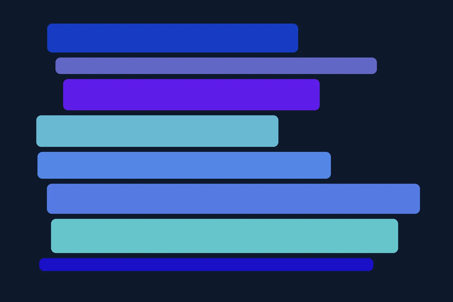 Horizontal color bands of varying widths on a deep navy background